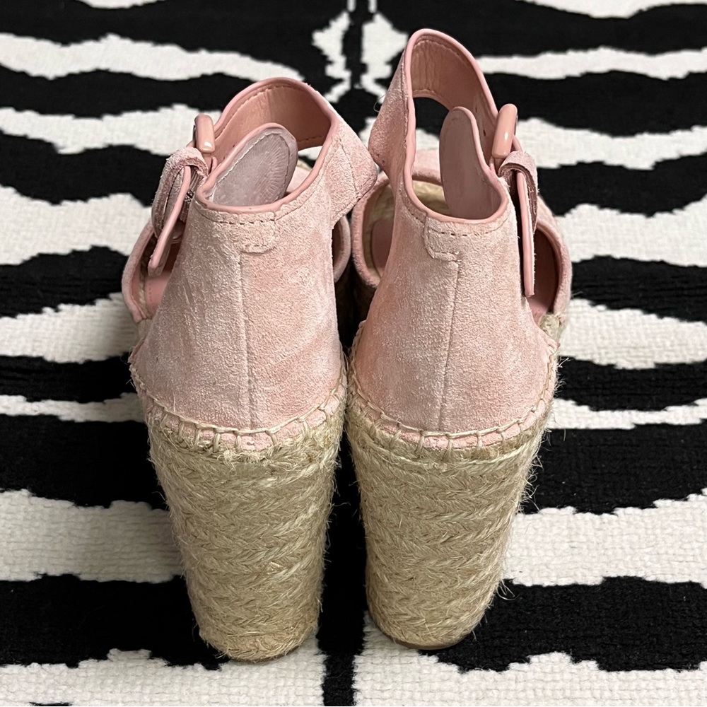 Marc Fisher Alida Espadrille Wedge Sandals In Light Pink Size 7.5 - Picture 8 of 16